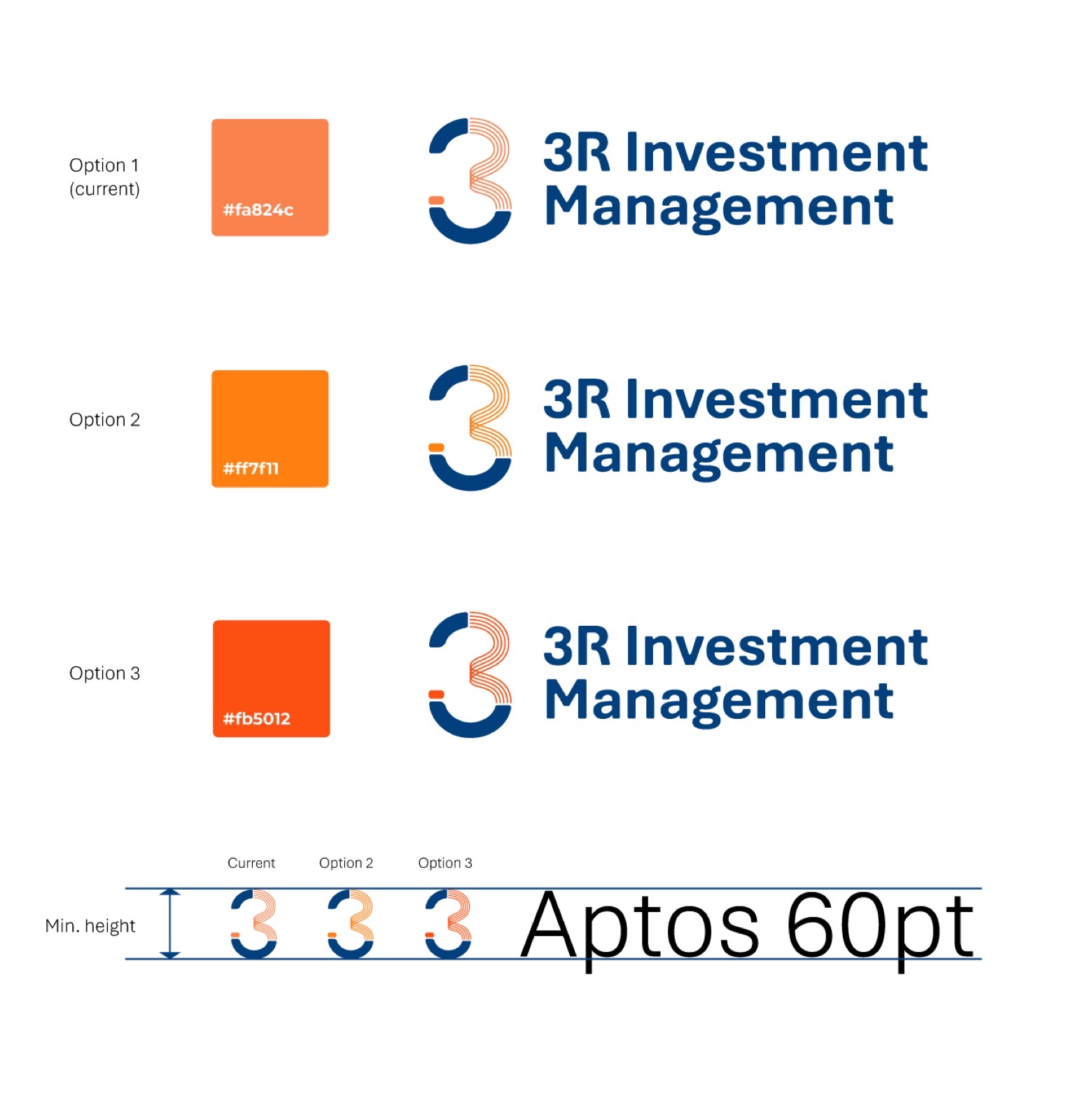 Accent colour options for the 3R identity