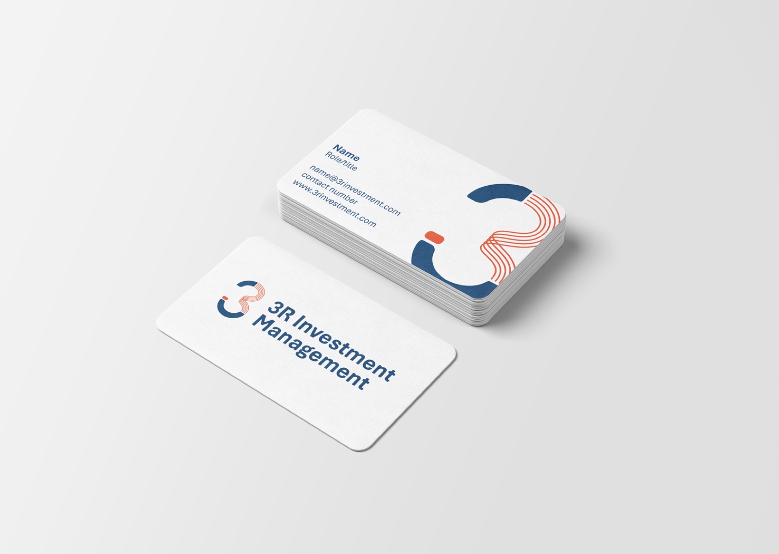 3R namecard mockup, front and back