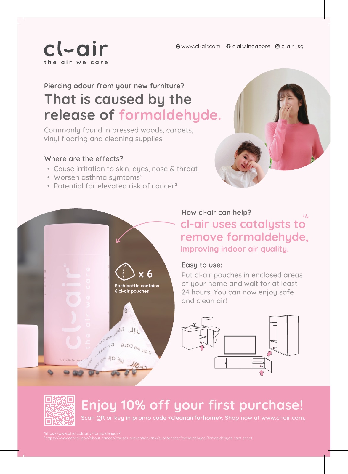 A5 flyer with the product and a 10 percent offer