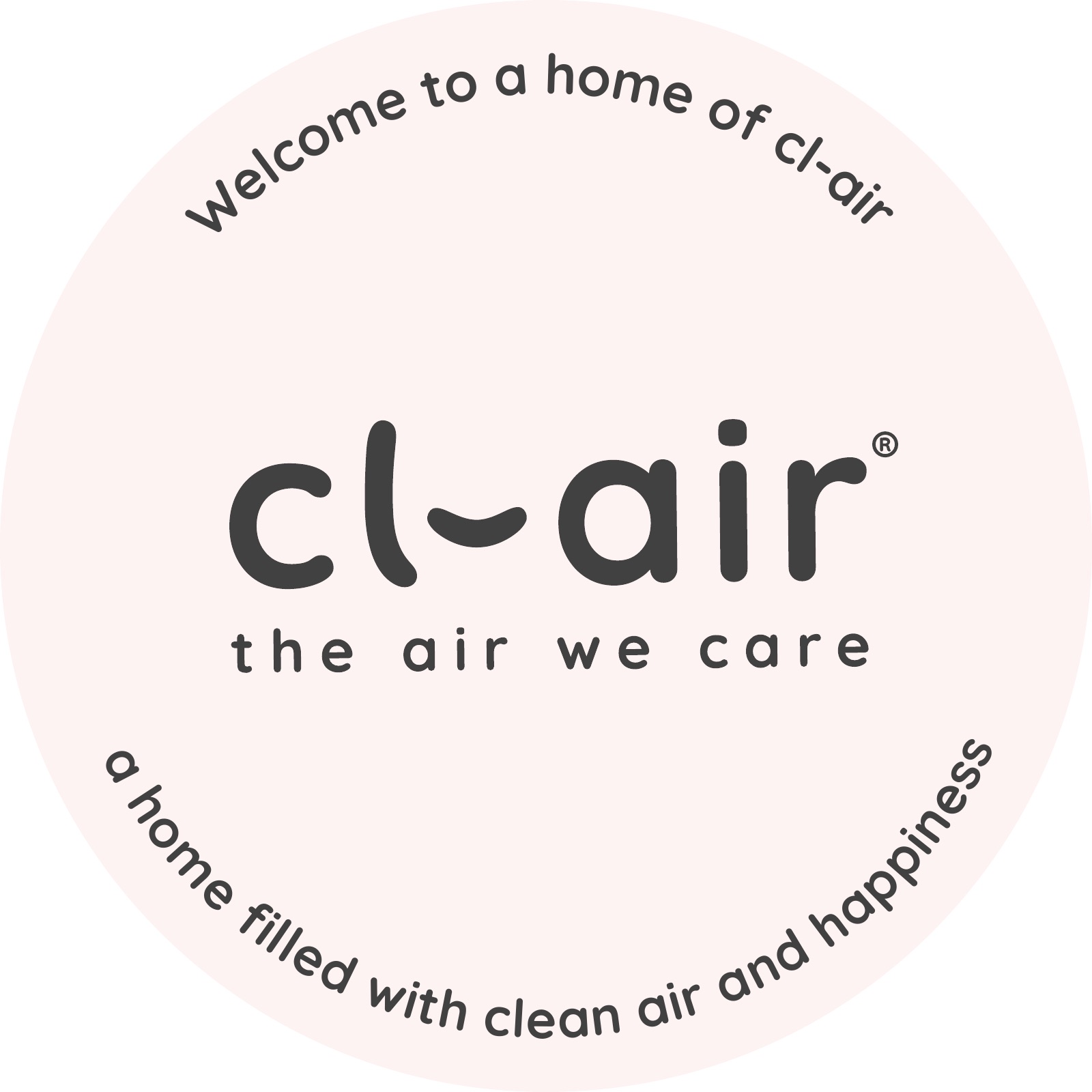 Round door sticker, welcome to a home of cl-air
