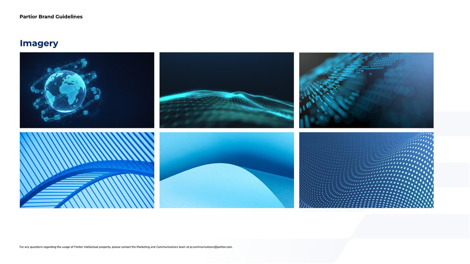 Imagery page with six approved image treatments