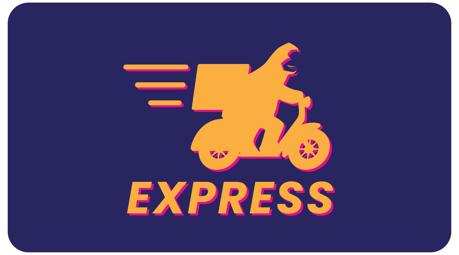 Express delivery icon, gorilla on a scooter